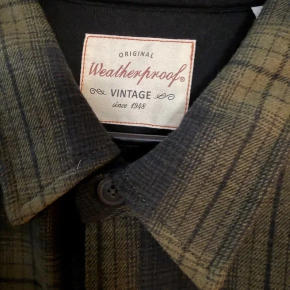 Weatherproof Men's Casual Plaid Shirt - Olive and Charcoal - Picture 2 of 3